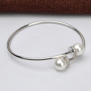 S925 <b>Silver</b> Solid Versatile DIY Fashionable Pearl <b>Bracelet</b> & <b>Bangle</b> Women's Hand Ring 484 Semi-Finished Empty Tray Accessories - Product Image 4