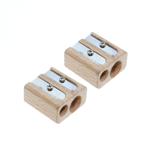 Sacapuntas de Madera Ecológico con Certificación FSC, Sacapuntas de 2 Orificios con Logotipo Personalizado para Afilar <span class=keywords><strong>Lápices</strong></span> - Product Image 4