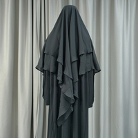 Hijab pour femmes musulmanes Vente à chaud en mousseline de soie ethnique de haute qualité Khimar tchador 2 couches Hijab Foulards Moyen-Orient Dubaï Turquie Khimar