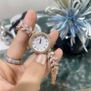 Hi5 인기있는 인어 여성용 반짝이는 다이아몬드 시계 선물 그룹 팔찌 시계 패션 시계 도매