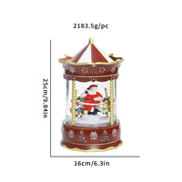 Carrousel de Noël lumineux en plastique avec boîte à musique à huit notes et effet de neige, cadeau de Noël pour enfants, décoration et ornements