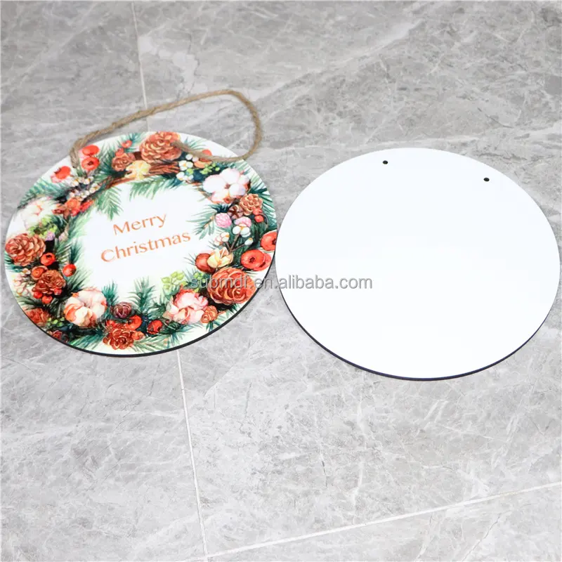 Factory Direct 8 inches Round Wooden MDF Blank Sublimation Hanging Signs