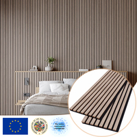 Panneau mural professionnel en lattes de bois pour salle d'exposition de bijoux, insonorisé avec feutre PET ignifuge et livraison DDP mondiale et prix compétitifs