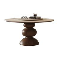 Table à manger en marbre moderne, convertible, extensible, élégante et minimaliste, avec base en bois, pour salle à manger d'hôtel, intérieur