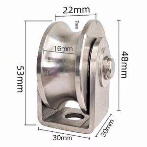 <span class=keywords><strong>Heavy</strong></span> <span class=keywords><strong>Duty</strong></span> 2 Polegada de Aço Inoxidável Em Forma de H Rígida Porta Deslizante Rodízio Pneumático U Groove Roda com Montagem De Placa Fixa - Product Image 1