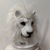 Nouveau Masque de Lion Animal Sauvage Deluxe, Masque de Fête Amusant et Réaliste de Tête Entière de Lion, Accessoire de Cosplay Animal Nouveauté pour Halloween pour Adulte