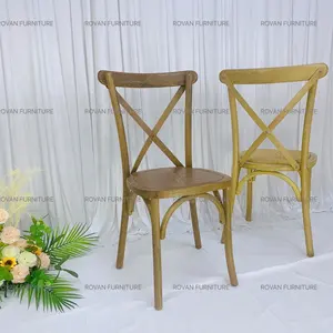 现代木交叉靠背椅子chiavari婚礼椅子为事件tiffany椅子