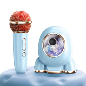 Cartoon Portable Speaker <b>Microphone</b> Voice Change Rechargeable BT Machine for Kids Gift Singing - Product Image 2