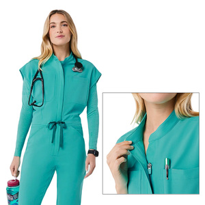 Alta calidad más enfermera Sexy moda Scrubs conjuntos mujeres enfermería Casual médico manga corta Unisex Oem servicio hecho rayón - Product Image 5