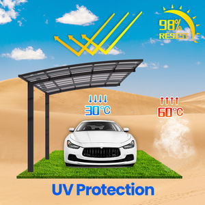 Cochera/Garaje/Techo para Estacionamiento de Automóviles con Estructura de Aluminio y Techo de Policarbonato Tratado Térmicamente de Alta Calidad - Product Image 3