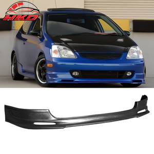 เหมาะสำหรับ Honda Civic 3 ประตู แฮทช์แบค ปี 2002-2005 ชุดแต่งกันชนหน้าสไตล์ Mugen สีดำดิบ - Product Image 1