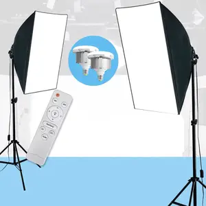 Softbox LED light bulb portrait clothing main live broadcast adjustable color temperature fill light camera equipment photograph