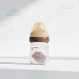 Bouteille <span class=keywords><strong>en</strong></span> <span class=keywords><strong>verre</strong></span> à col large anti-coliques pour bébé avec tétine <span class=keywords><strong>en</strong></span> silicone, anti-flatulences, articles de puériculture pour <span class=keywords><strong>nouveau</strong></span>-nés - Product Image 2
