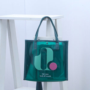 Durable Customized Women Travel <b>Beach</b> <b>Bag</b> PVC PU <b>Large</b> Size Shoulder Handbag Printing Logo Tote <b>Bag</b> - Product Image 3