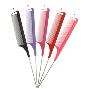 Peigne à queue de rat en fibre de carbone jetable pour hôtel de voyage, peigne à cheveux bon marché, rose vif - Product Image 3