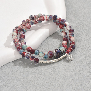 European Style <b>Beaded</b> <b>Bracelet</b> For Women Tin Alloy Flower Pattern Jewelry Fashion Accessory - Product Image 2
