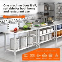 Table de travail en acier inoxydable 304, table de préparation pour cuisine commerciale avec étagère inférieure et pare-éclaboussures pour restaurant, hôtel, équipement de restauration