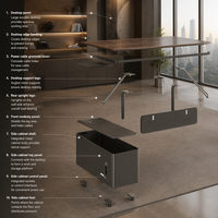Meja Eksekutif Modern 1600mm E1 MDF CEO Boss Table Cat Berbasis Air Power Hub Perabot Kantor Manajer