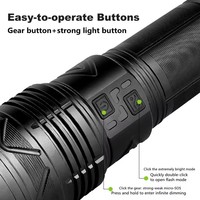 Lampe torche laser blanche haute puissance, projecteur LED super lumineux, torche longue portée, zoom, urgence, extérieur, avec indicateur de batterie