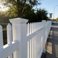Panneaux de clôture en PVC blanc à prix d'usine |   Service de modélisation 3D écologique pour l'extérieur, la cour et le jardin, 4 pieds de haut x 8 pieds de large