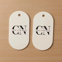 Etiquetas de Papel Ovaladas con Corte Personalizado, Laminadas con Película, Impresión Digital, Etiquetas con Logotipo Floral para Eventos, Embalaje de Regalos, Uso en Ropa