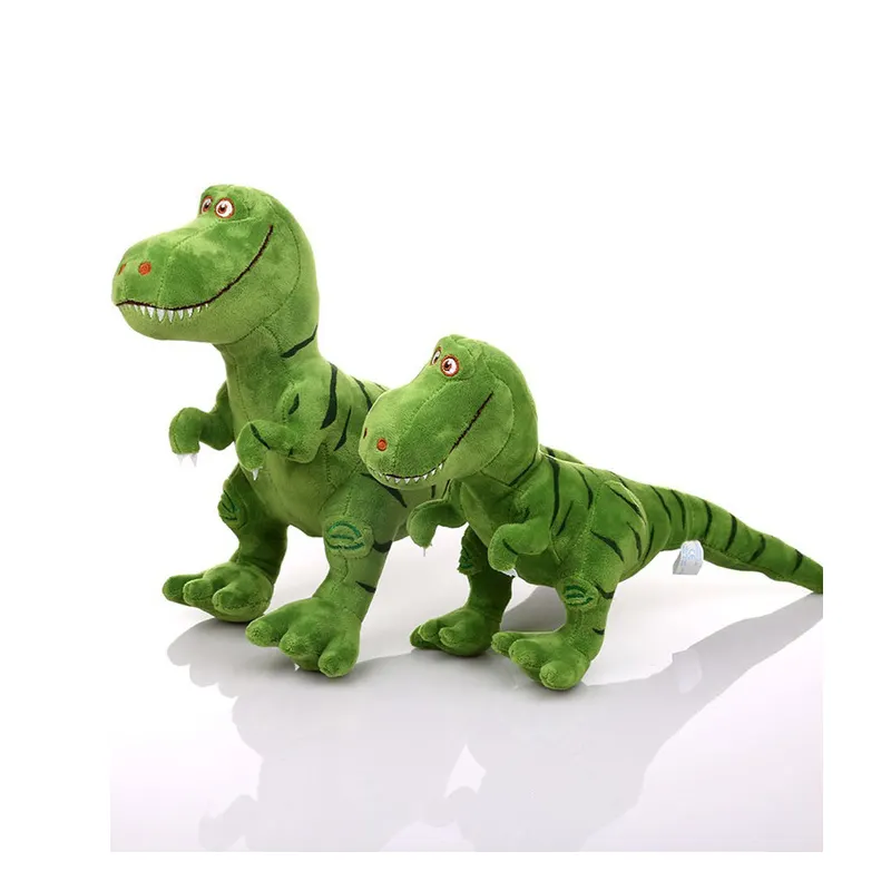 เดินไดโนเสาร์ของเล่นตุ๊กตาสีเขียวยัดไส้ไดโนเสาร์