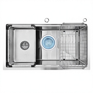 อ่างล้างจานสแตนเลส 304 แบบอ่างเดี่ยว/อ่างคู่ ติดตั้งใต้เคาน์เตอร์ ทำมือ ป้องกันสนิม - Product Image 1