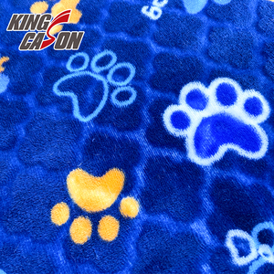 KINGCASON Manufacturer Wholesale Solid Customized Design Anti-pill Cute Paw Printed Flannel Fleece Fabric for Home Textiles - Product Image 6