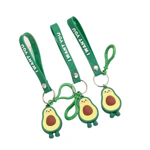 Chaveiro de abacate de borracha pvc, chaveiro personalizado abacate frutas 3d