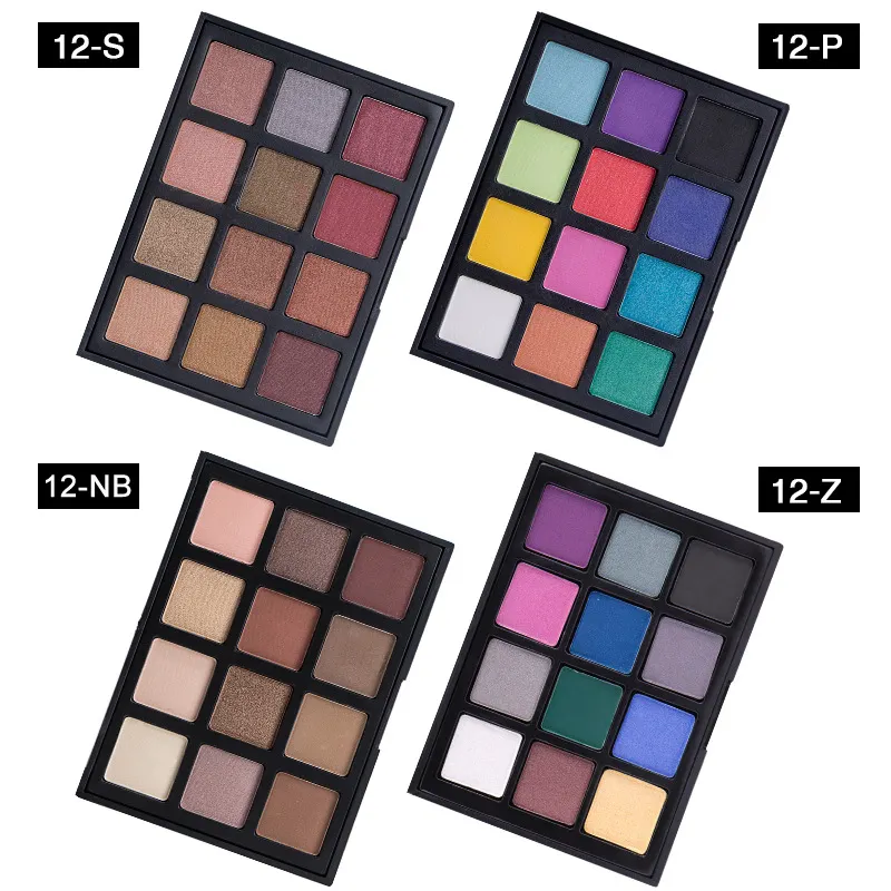 Hot Sales Custom Made 12 Colors Matte Eye Shadow Mica Base Private Label Shiny Shimmer Eyeshadow Pans Palette Wholesale