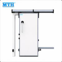 Porte coulissante manuelle simple pour chambre froide avec panneau isolant en PU de 68 mm, idéale pour la transformation alimentaire et les salles blanches