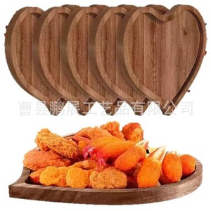 Shidao Wooden Serving <b>Tray</b> Heart Shape Solid Wood Dessert Plate For <b>Snacks</b> Bread Food Display Decorative - Product Image 5