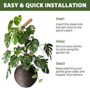 Lot de 2 poteaux en mousse pliables de 48 pouces, support pour plantes Monstera, treillis pour plantes grimpantes, piquets pour plantes d'intérieur et d'extérieur, fournitures de jardinage - Product Image 6