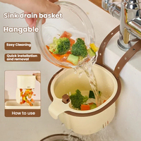 Panier d'égouttage suspendu transfrontalier pour évier, filtre à résidus alimentaires, support de rangement de cuisine pour restes et morceaux
