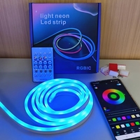 5V USB 10M ROLL Neon Lights RGBICW pour bricolage personnalisé Neon Strip Lights Chambre et mur IP67 Music Sync APP Control Led Rope Lights