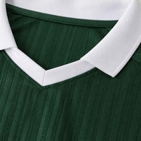 Maillot de football vert respirant à séchage rapide, col en V rétro, personnalisable par sublimation, manches courtes pour hommes, équipes et clubs