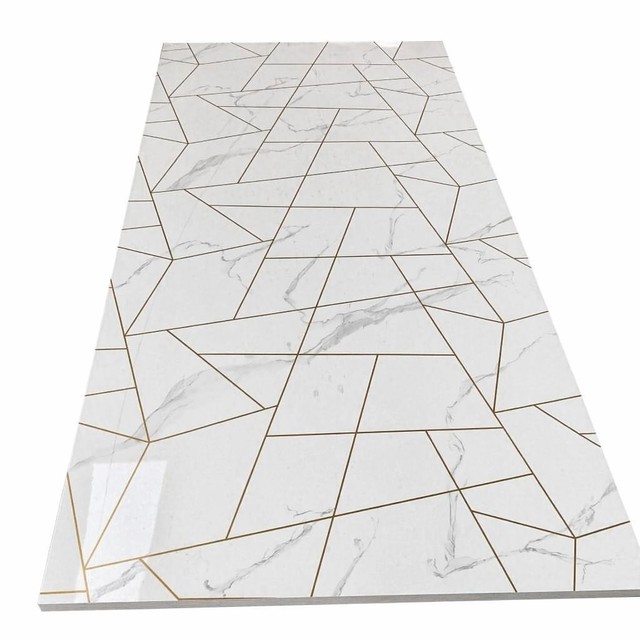 1200 * 2440 Marble Pvc Board Uv Laminated Plastic 1.8Mm Marble Slab