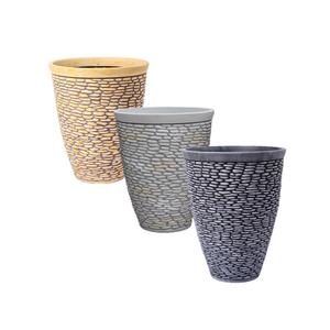 Pot de fleurs en résine plastique imitant la <span class=keywords><strong>pierre</strong></span>, pour l'intérieur et l'extérieur, grand format, auto-arrosant, avec trou de drainage, finition peinte, minimaliste - Product Image 5