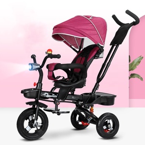 Kiddie-<span class=keywords><strong>triciclo</strong></span> de plástico 4 en 1 con ruedas de titanio para bebé, <span class=keywords><strong>asiento</strong></span> giratorio <span class=keywords><strong>reclinable</strong></span> con luces de colores y caja de música - Product Image 6