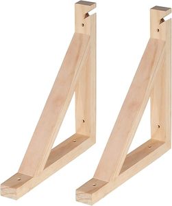 <span class=keywords><strong>2</strong></span> packs de supports d'étagères en bois triangulaires de 8 pouces pour suspension murale de lustre en bois massif Kit de projet de bricolage - Product Image 1