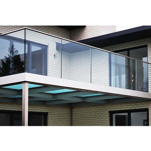 Pagar Aluminium Kaca Tanpa Bingkai Tersembunyi <span class=keywords><strong>U</strong></span> <span class=keywords><strong>Channel</strong></span> Pegangan Baja Tahan Karat Dalam Ruangan dan Kolam Renang Pagar - Product Image 2