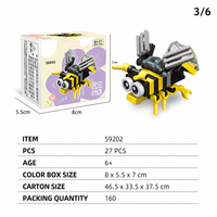 Set de Bloques de Construcción de Insectos Abeja, Juguete Educativo STEM, Ladrillos DIY, Kit de Modelo Animal, Regalo Creativo para Niños de 6 Años en Adelante