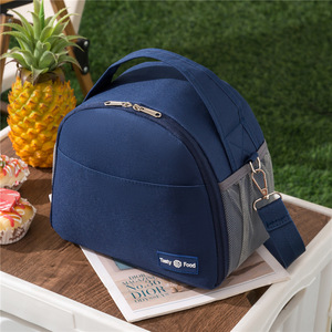 Bolsa Térmica para Almuerzo Tasty Food, Azul Marino, Mantiene el Calor y el Frío, Bolsa de Hombro para Viajes y Picnic - Product Image 1