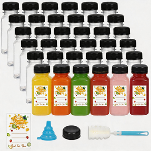Botellas de Plástico para Jugo de 6oz/180ml al por Mayor con Tapas a Prueba de Manipulación, Botellas Cuadradas para Bebidas, Jugos, Leche y Otras Bebidas - Product Image 1