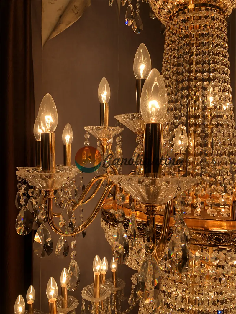 Lustre de cristal de luxo enorme, decoração moderna, luminárias para salão grande