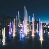 Modernes Design Außen pool Dekoration LED Musikalische tanzende Wasser runde Brunnen Düse