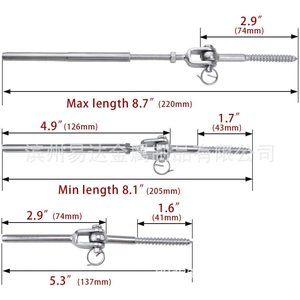 Conector Tensor de Barra Recta Tipo Horquilla de Acero Inoxidable 316, Kit de Herrajes para Barandilla de 8.7 Pulgadas de Longitud Máxima - Product Image 1