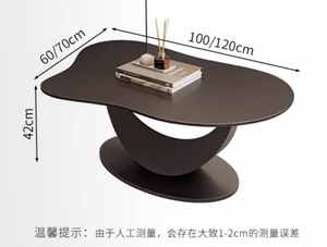 Modern Minimalist Quartz Slab Coffee <b>Table</b> for <b>Small</b> Living Spaces and Malls Commercial Use Irregular Design - Product Image 6