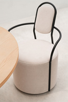 Luxe nordique Eco cuir aile siège arrière loisirs Accent meubles métal bras chaise salon salle à manger chaise simple