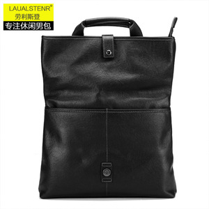 Laulalstern Sac messager pour homme en cuir véritable, sac à bandoulière décontracté pour affaires, couleur unie, toutes saisons, printemps 2023 - Product Image 3